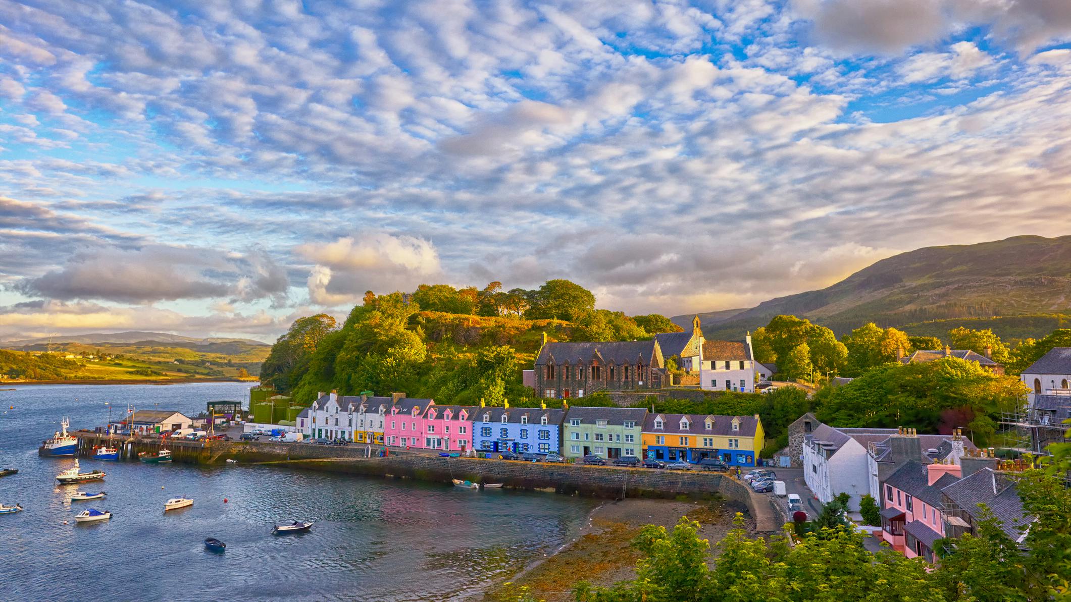 View on Portree, Isle of Skye, Scotland