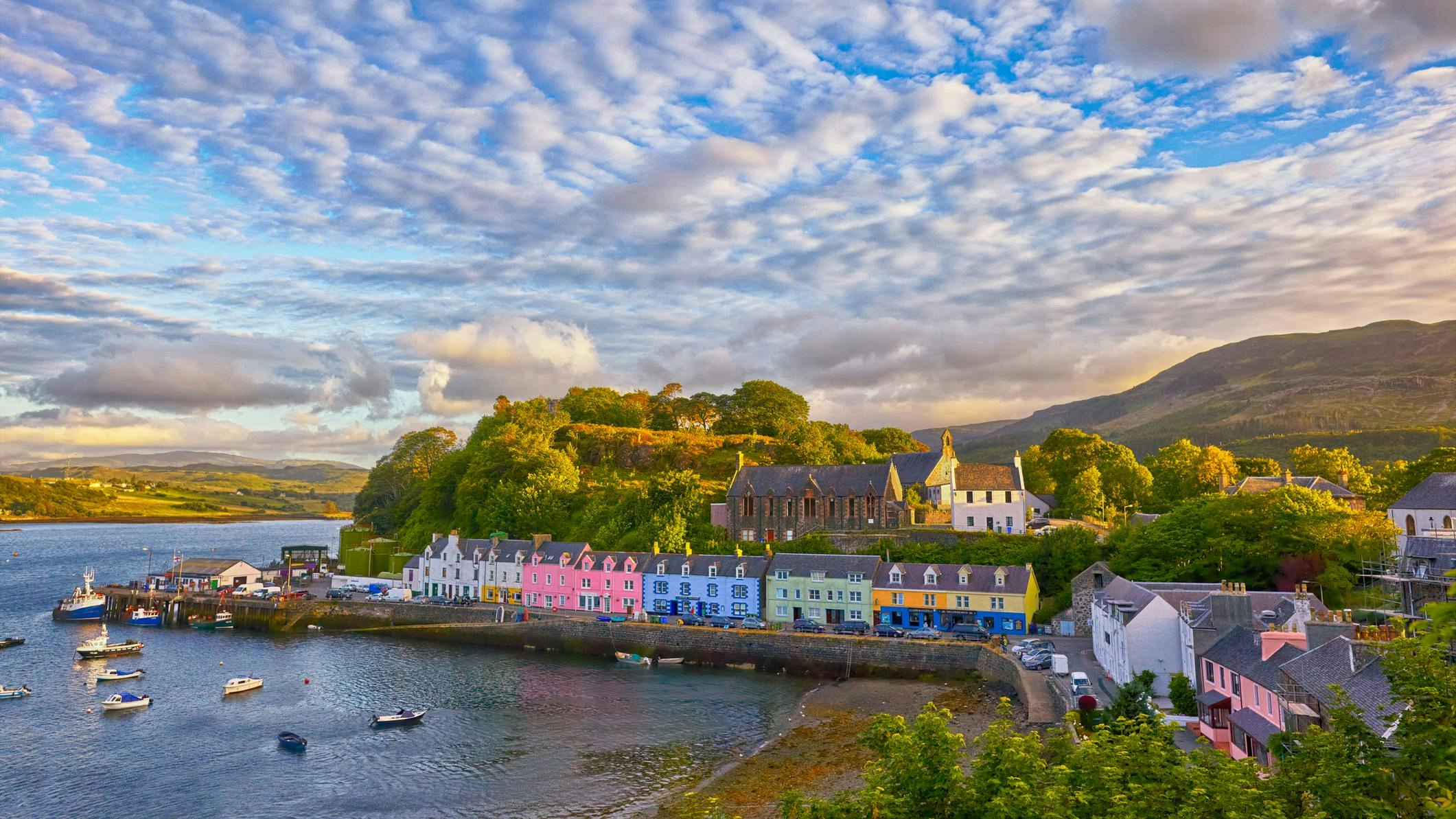 View on Portree, Isle of Skye, Scotland