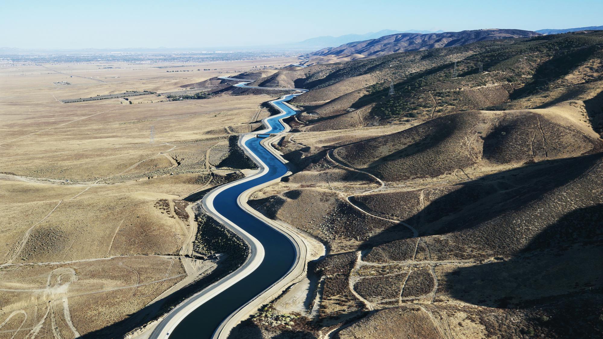 Aerial view of aqueduct