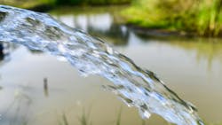 Groundwater gushing in pond Groundwater gushing in pond