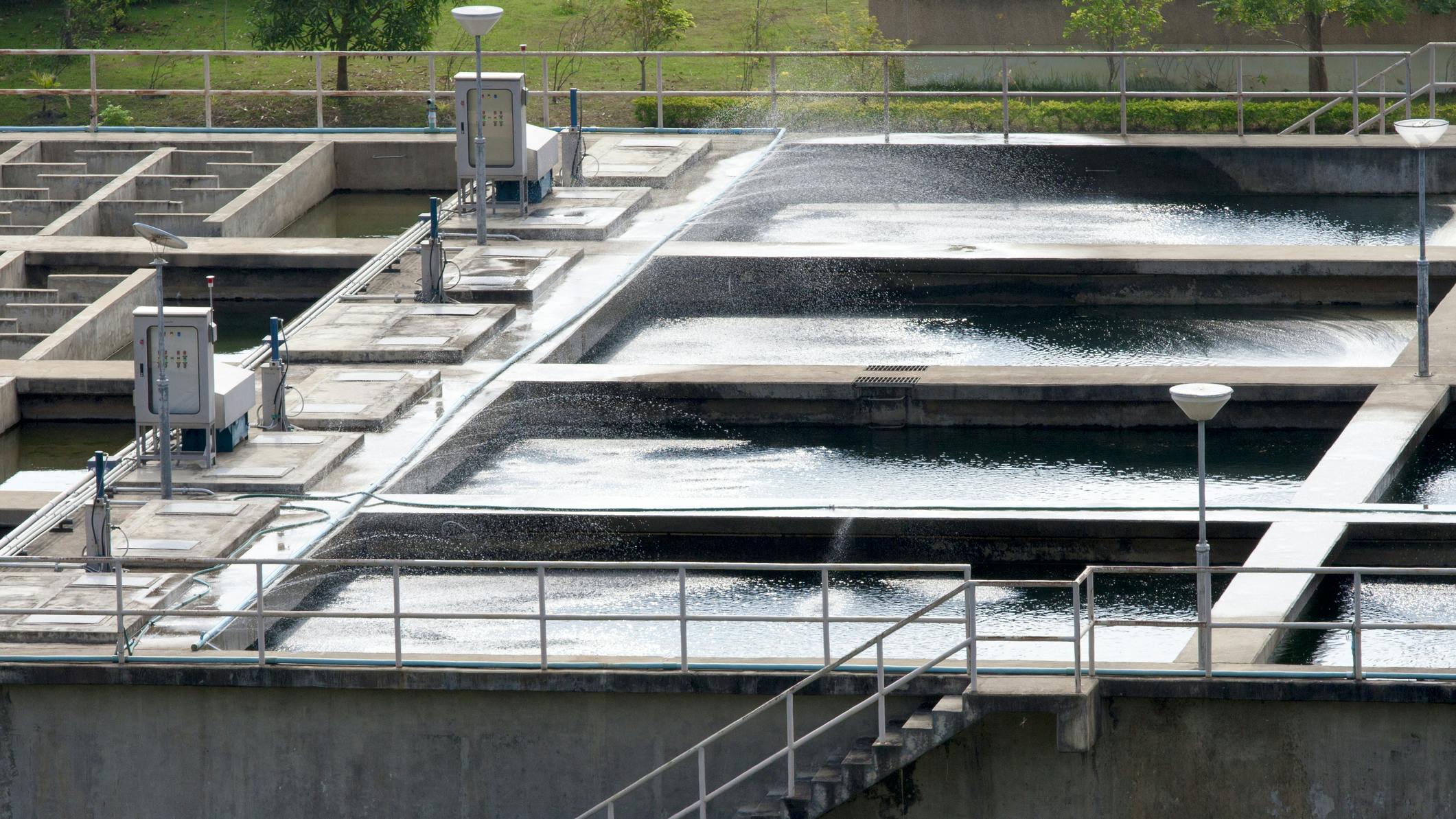 Water treatment tank in plant