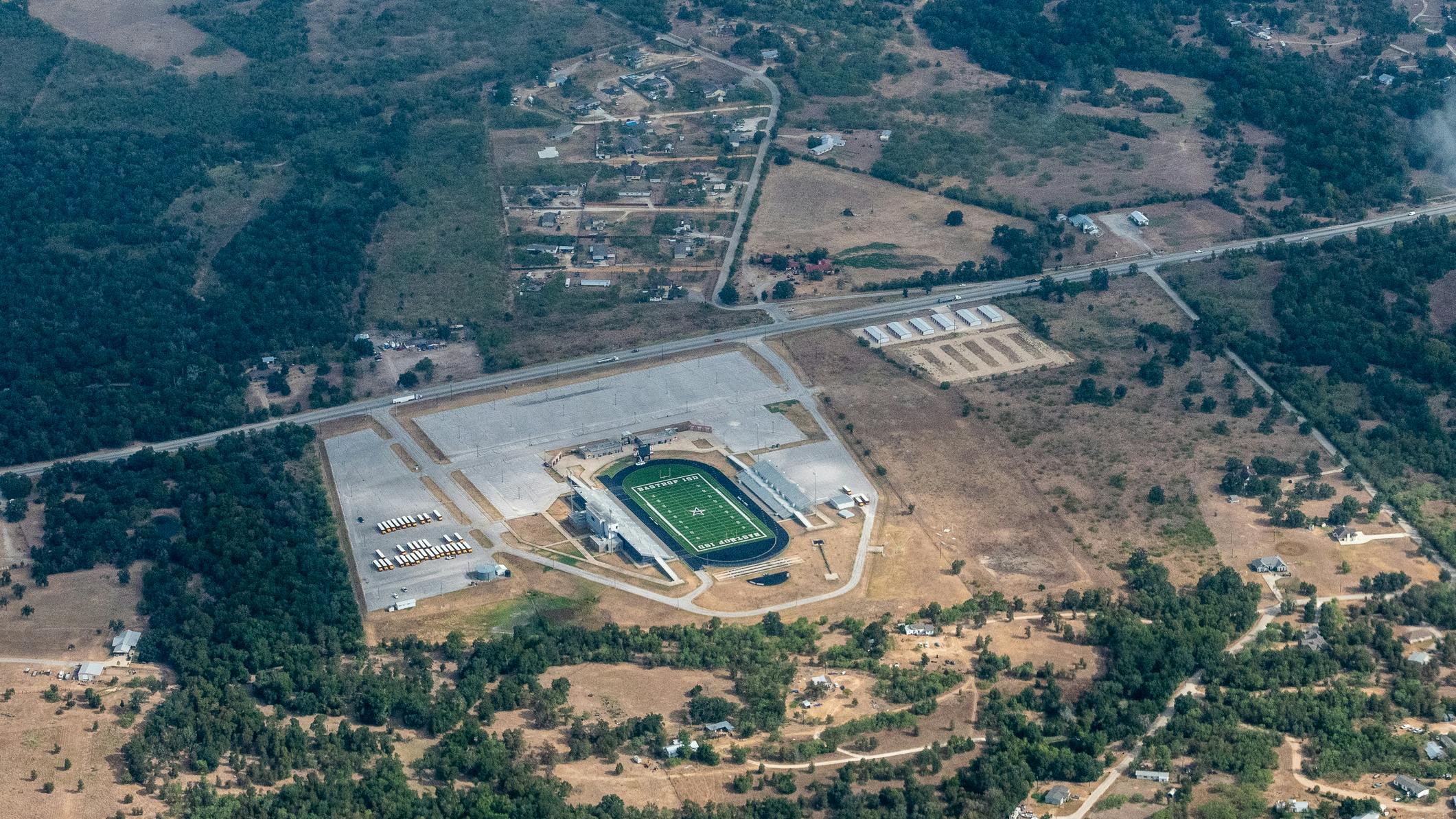 Aerial view of the Bastrop Independent School district