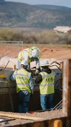 RMCI and Nox Group crews collaborate on forming and leveling a foundation (Photo credit: Nox Group). RMCI and Nox Group crews collaborate on forming and leveling a foundation (Photo credit: Nox Group).