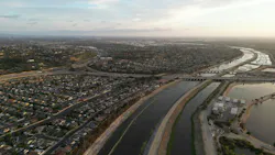 An aerial view of Anaheim Hills, California, with the Santa Ana River visible nearby An aerial view of Anaheim Hills, California, with the Santa Ana River visible nearby