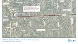 14 Mile Road Water Main Replacement and Monitoring Project (Photo credit: GLWA).