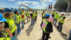 Teens in the Waves of Change program tour MMSD’s dredged materials management facility under construction near the Port of Milwaukee.
