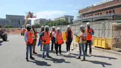 RISE interns visit a construction site in downtown Milwaukee.