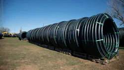 The nearly 20 miles of four- and six-inch HDPE PE4710 pipe came on coils, providing fast, safe installation by the Red River Authority crew.