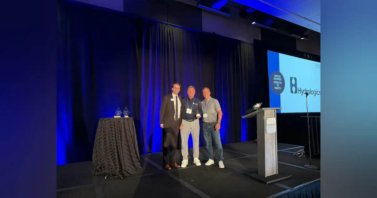 Hydrologics wins 'Vendor Partner to Watch' at SWS26