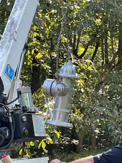 Echologics EchoShore-DX acoustic monitoring sensors installed on renewed hydrants (Photo and caption credit: Mueller Water Products).