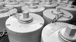Echologics node for attaching to hydrants to listen for leaks (Photo and caption credit: Mueller Water Products).