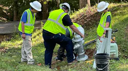 Replacing internal hydrant parts in Gainesville (Photo and caption credit: Mueller Water Products).