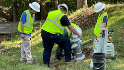 Replacing internal hydrant parts in Gainesville (Photo and caption credit: Mueller Water Products).