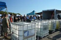 The Kansas Rural Water Association provides a demonstration to the crowd at EPA Region 7's water emergency response event held on Sept. 18, 2026, at Clinton State Park in Lawrence, Kansas. (Photo and caption credit: U.S. EPA)